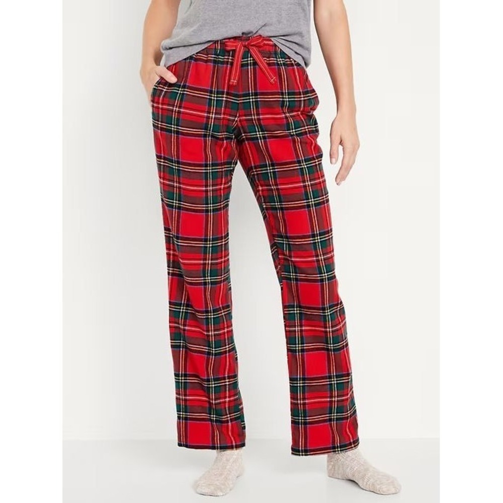 Old Navy Women's Mid Rise Soft Flannel Pajama Pants #741085 - Red Tartan - XXL